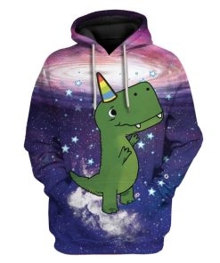 TRex Unicorn Touch The Sky Custom T-Shirts Hoodies Apparel GL-DT3012193 3D Custom Fleece Hoodies Hoodie S 