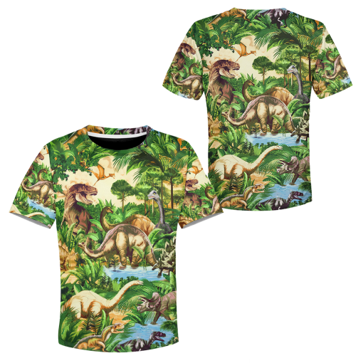 Gearhumans 3D Dinosaur Kids Tshirt Hoodie Apparel - Image 5