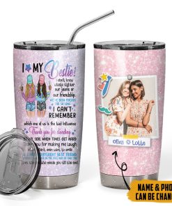 Gearhuman 3D To My Bestie Custom Photo Design Vacuum Insulated Glitter Tumbler