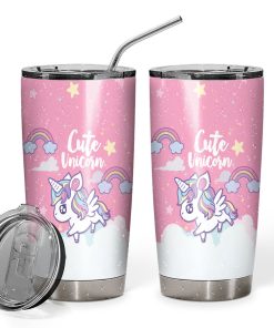 Gearhumans 3D Cute Unicorn Custom Tumbler