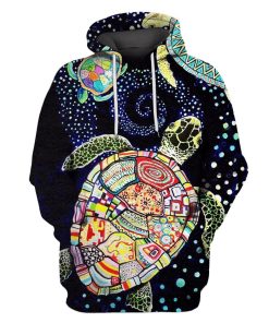 Turtle OuterSpace Custom T-shirt - Hoodies Apparel HD-CNB110109 3D Custom Fleece Hoodies Hoodie S 