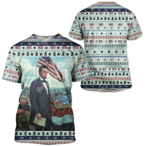 Ugly Abraham Lincoln Custom T-shirt - Hoodies Apparel HD-DT14111904 3D Custom Fleece Hoodies