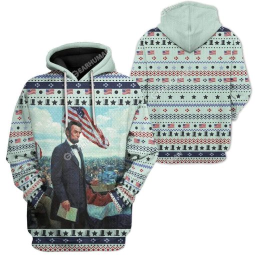 Ugly Abraham Lincoln Custom T-shirt - Hoodies Apparel HD-DT14111904 3D Custom Fleece Hoodies