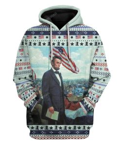 Ugly Abraham Lincoln Custom T-shirt - Hoodies Apparel HD-DT14111904 3D Custom Fleece Hoodies Hoodie S 