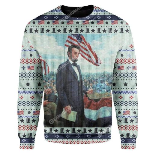 Ugly Abraham Lincoln Custom T-shirt - Hoodies Apparel HD-DT14111904 3D Custom Fleece Hoodies Long Sleeve S