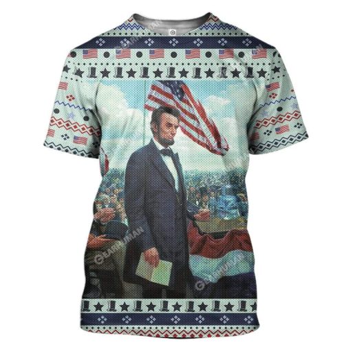 Ugly Abraham Lincoln Custom T-shirt - Hoodies Apparel HD-DT14111904 3D Custom Fleece Hoodies T-Shirt S
