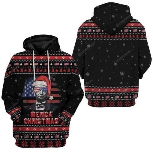 Ugly Abraham Lincoln Custom T-shirt - Hoodies Apparel HD-DT14111905 3D Custom Fleece Hoodies