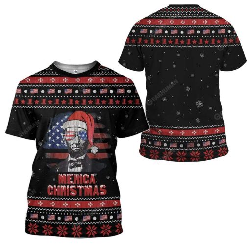 Ugly Abraham Lincoln Custom T-shirt - Hoodies Apparel HD-DT14111905 3D Custom Fleece Hoodies