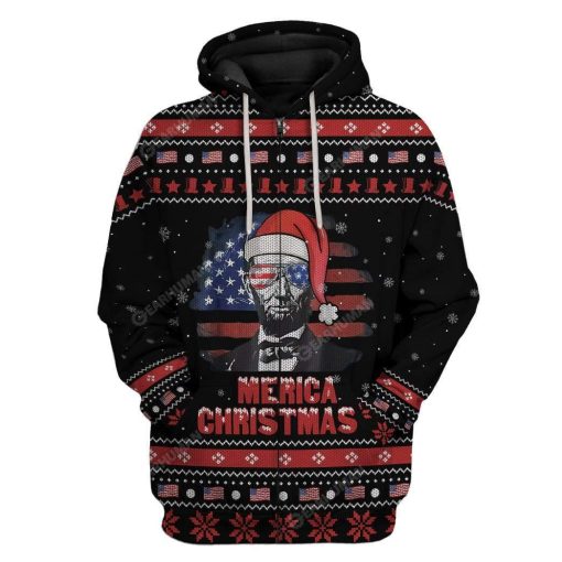 Ugly Abraham Lincoln Custom T-shirt - Hoodies Apparel HD-DT14111905 3D Custom Fleece Hoodies Zip Hoodie S