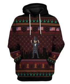 Ugly Abraham Lincoln Joker Custom T-shirt - Hoodies Apparel HD-GH07111914 3D Custom Fleece Hoodies Hoodie S 