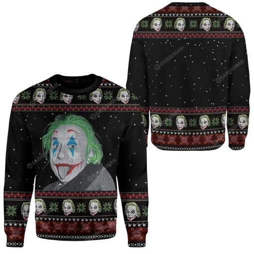 Ugly Albert Einstein Joker Custom Sweater Apparel HD-AT14111909 Ugly Christmas Sweater