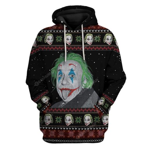 Ugly Albert Einstein Joker Custom T-shirt - Hoodies Apparel HD-AT14111909 3D Custom Fleece Hoodies Hoodie S