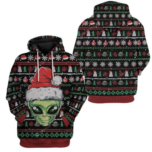 Ugly Alien Custom T-shirt - Hoodies Apparel HD-AT20111913 3D Custom Fleece Hoodies