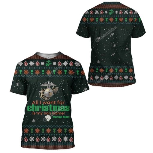 Ugly All I Want For Christmas Is My Son Home Custom T-shirt - Hoodies Apparel HD-DT19111902 3D Custom Fleece Hoodies