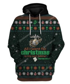 Ugly All I Want For Christmas Is My Son Home Custom T-shirt - Hoodies Apparel HD-DT19111902 3D Custom Fleece Hoodies Hoodie S