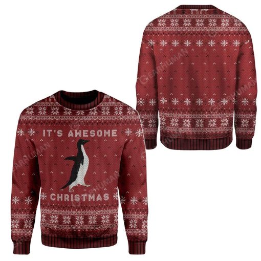 Ugly Awesome Penguin Christmas Custom Sweater Apparel AN-DT2711194 Ugly Christmas Sweater
