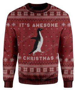 Ugly Awesome Penguin Christmas Custom Sweater Apparel AN-DT2711194 Ugly Christmas Sweater Long Sleeve S 