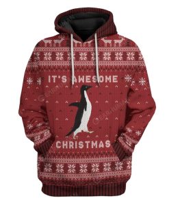 Ugly Awesome Penguin Christmas Custom T-Shirts Hoodies Apparel AN-DT2711194 3D Custom Fleece Hoodies Hoodie S 