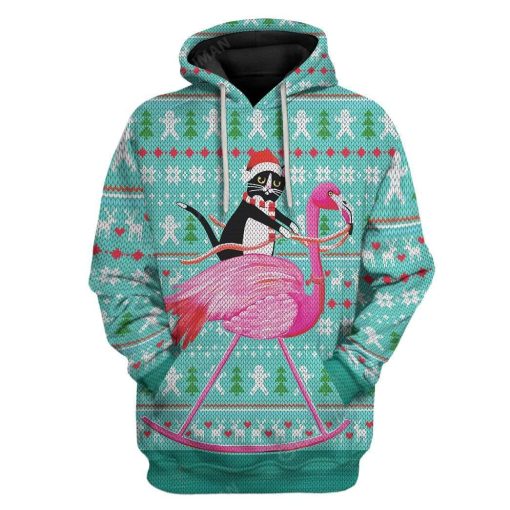 Gearhumans Ugly Cat And Flamingo Custom T-shirt - Hoodies Apparel 1 Ugly Cat And Flamingo Custom T-shirt - Hoodies Apparel HD-TT08111908 3D Custom Fleece Hoodies Hoodie S