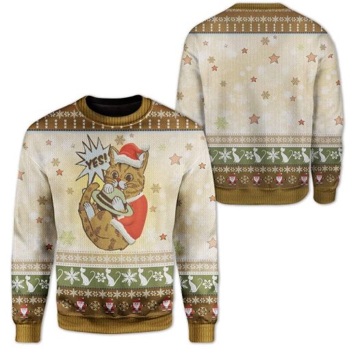 Ugly Cat Custom Sweater Apparel HD-AT22111901 Ugly Christmas Sweater