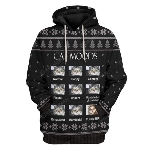 Ugly Cat Moods T-Shirts Hoodies Apparel AN-QM0212196 3D Custom Fleece Hoodies Hoodie S