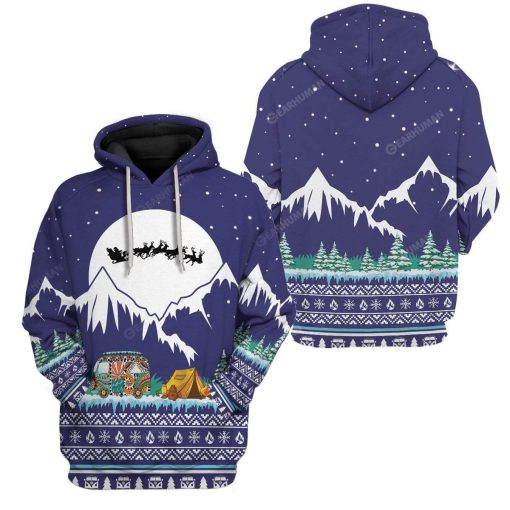 Ugly Christmas Camping Custom T-shirt - Hoodies Apparel HD-TA19111907 3D Custom Fleece Hoodies