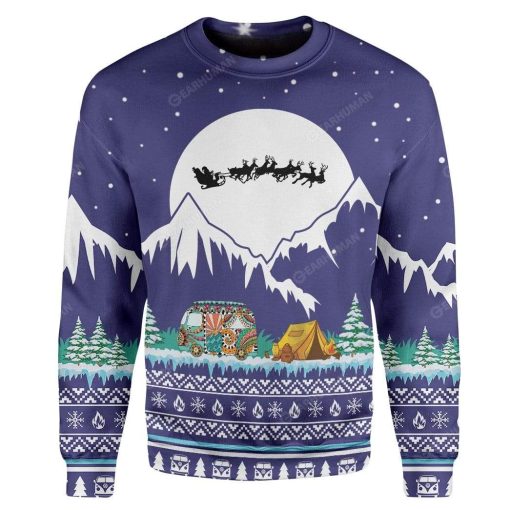 Ugly Christmas Camping Custom T-shirt - Hoodies Apparel HD-TA19111907 3D Custom Fleece Hoodies Long Sleeve S