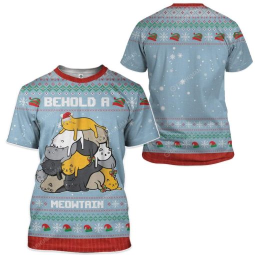 Ugly Christmas Cat Custom T-shirt - Hoodies Apparel HD-AT19111912 3D Custom Fleece Hoodies