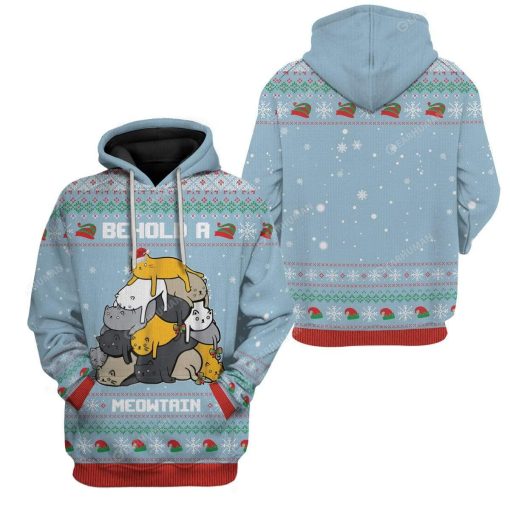 Ugly Christmas Cat Custom T-shirt - Hoodies Apparel HD-AT19111912 3D Custom Fleece Hoodies