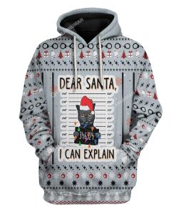 Ugly Christmas Cat Custom T-shirt - Hoodies Apparel HD-TA15111909 3D Custom Fleece Hoodies Hoodie S 