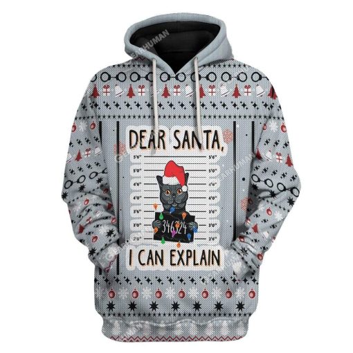 Ugly Christmas Cat Custom T-shirt - Hoodies Apparel HD-TA15111909 3D Custom Fleece Hoodies Hoodie S