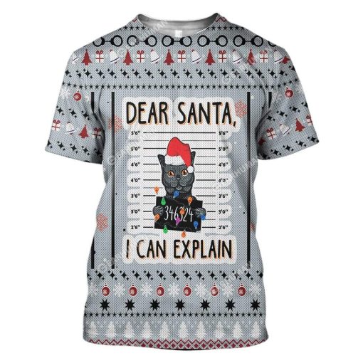 Ugly Christmas Cat Custom T-shirt - Hoodies Apparel HD-TA15111909 3D Custom Fleece Hoodies T-Shirt S