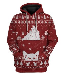 Ugly Christmas Cat Tipping Xmas Tree Over Meowy Catmas Custom T-Shirts Hoodies Apparel CT-AT0612192 3D Custom Fleece Hoodies Hoodie S 