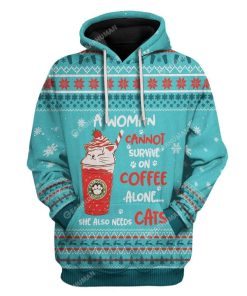 Ugly Christmas Coffee & Cat Custom T-Shirts Hoodies Apparel HD-TA25111911 3D Custom Fleece Hoodies Hoodie S 