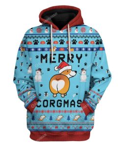 Ugly Christmas Corgi Custom T-shirt - Hoodies Apparel HD-TA15111906 3D Custom Fleece Hoodies Hoodie S 