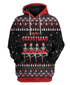 Ugly Christmas Dancing Skeleton Custom T-Shirts Hoodies Apparel HD-TA2911195 3D Custom Fleece Hoodies Hoodie S 