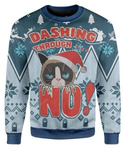 Ugly Christmas Dashing Through Grumpy Cat Custom Sweater Apparel HD-TA22111911 Ugly Christmas Sweater Long Sleeve S 