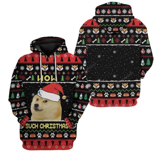 Ugly Christmas Dog Custom Sweater Apparel HD-DT12111907 3D Custom Fleece Hoodies