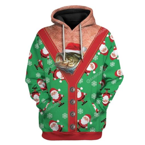 Gearhumans Ugly Christmas Fish Custom T-shirt - Hoodies Apparel 8 Ugly Christmas Fish Custom T-shirt - Hoodies Apparel HD-TA19111909 3D Custom Fleece Hoodies Hoodie S