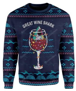 Ugly Christmas Great Wine Shark Custom Sweater Apparel AN-TA2711197 Ugly Christmas Sweater Long Sleeve S 