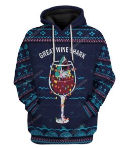 Ugly Christmas Great Wine Shark Custom T-Shirts Hoodies Apparel AN-TA2711197 3D Custom Fleece Hoodies Hoodie S 
