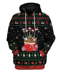 Ugly Christmas Guitars Santa Custom T-Shirts Hoodies Apparel HD-DT25111910 3D Custom Fleece Hoodies Hoodie S 