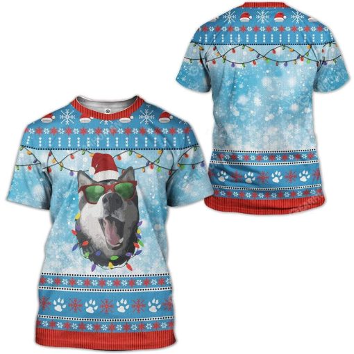 Ugly Christmas Husky Hoodie T-Shirts Apparel DOG-AT2711191 3D Custom Fleece Hoodies