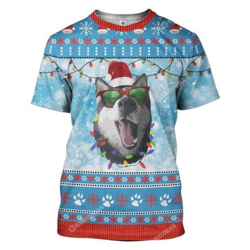 Ugly Christmas Husky Hoodie T-Shirts Apparel DOG-AT2711191 3D Custom Fleece Hoodies T-Shirt S