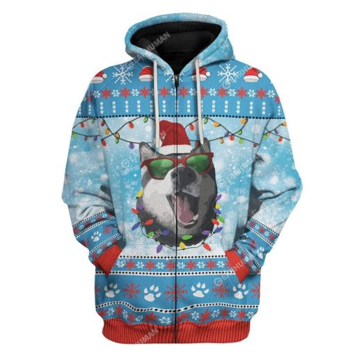 Ugly Christmas Husky Hoodie T-Shirts Apparel DOG-AT2711191 3D Custom Fleece Hoodies Zip Hoodie S