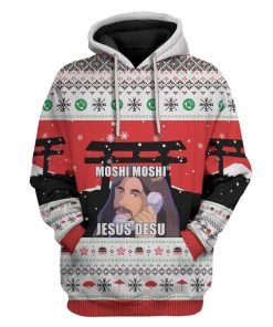 Ugly Christmas Jesus Custom T-shirt - Hoodies Apparel HD-TA20111904 3D Custom Fleece Hoodies Hoodie S 