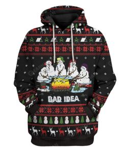 Ugly Christmas Melting Snow Man Camping Bad Idea Hoodie T-Shirts Apparel HD-TA3011194 3D Custom Fleece Hoodies Hoodie S