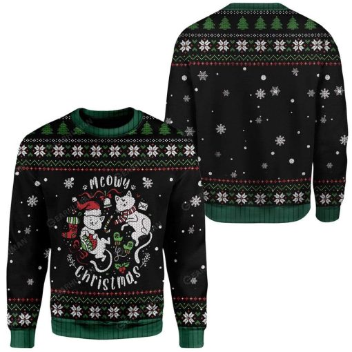 Ugly Christmas Meowy Christmas Custom Sweater Apparel CT-AT2611197 Ugly Christmas Sweater