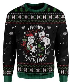 Ugly Christmas Meowy Christmas Custom Sweater Apparel CT-AT2611197 Ugly Christmas Sweater Long Sleeve S 