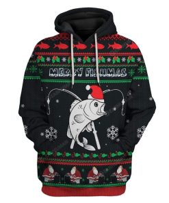 Ugly Christmas Merry Fishmas Custom T-Shirts Hoodies Apparel FI-DT2711193 3D Custom Fleece Hoodies Hoodie S 
